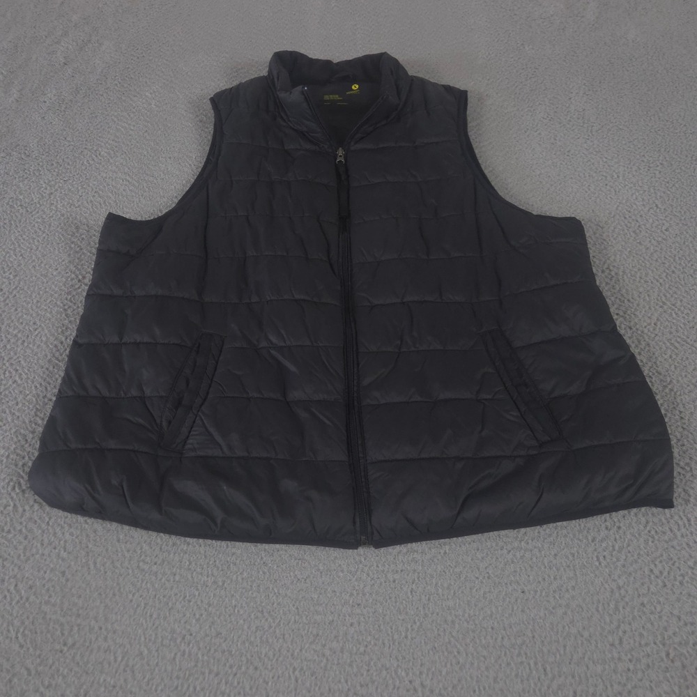 Xersion Vest Womens 2X Black Packable Puffer Quilted Lightweight Full Zip Warm